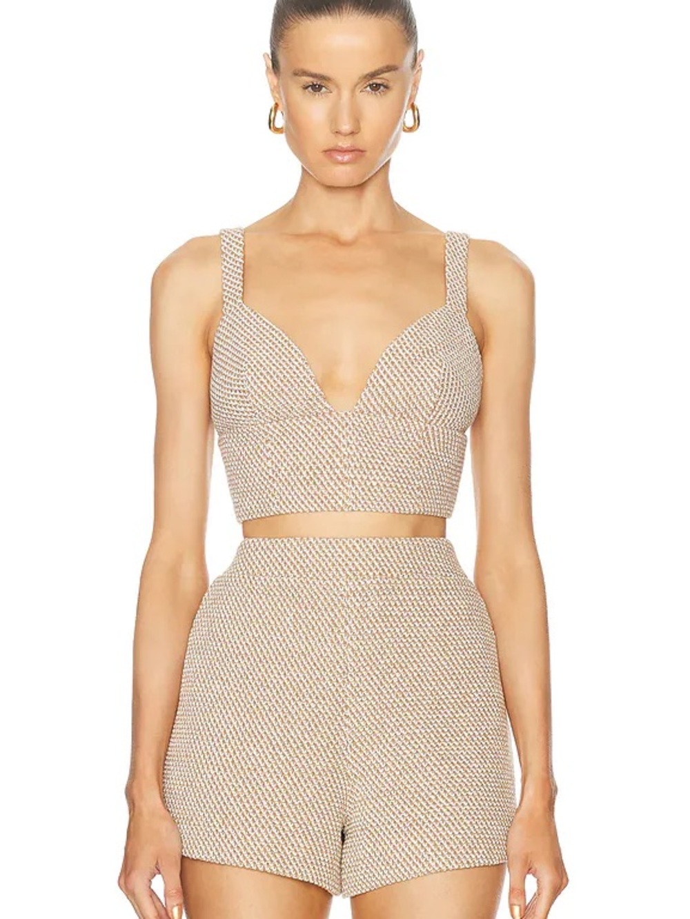 L’AGENCE Castalia Bra XL & Radlee Shorts M NWT Matching Knit Set